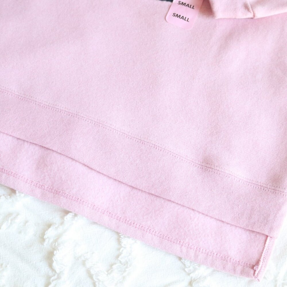 Peanuts | Snoopy Chenille Embroidered Patch Soft Fleece Pink Sweatshirt NWT | S - Picture 10 of 13